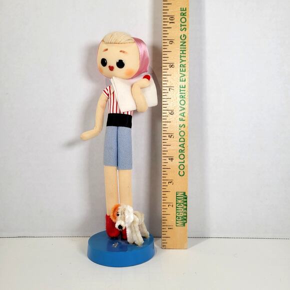 Vintage 9" Poseable Kokeshi-Style Doll, Big Eyed, Dog Japan Rare Hard to Find - Picture 3 of 13